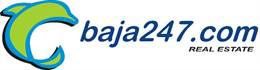 A blue and white logo for baja 2 4. Com